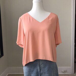 Aritzia Babaton Randy Blouse | Coral Pink | Size L | BNWT